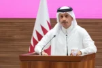 El primer ministro de Qatar, el jeque Mohammed bin Abdulrahman Al Thani, en una rueda de prensa tras el ataque del Ejército de Israel en Doha.